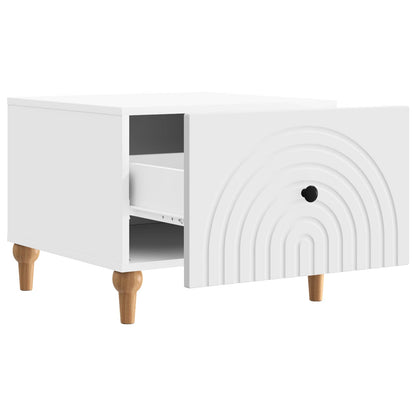 vidaXL Coffee Table with Drawer White 49 x 50 x 40 cm Engineered Wood 4