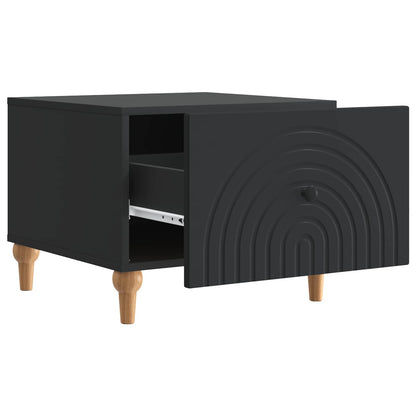 vidaXL Coffee Table with Drawer Black 49 x 50 x 40 cm Engineered Wood 4