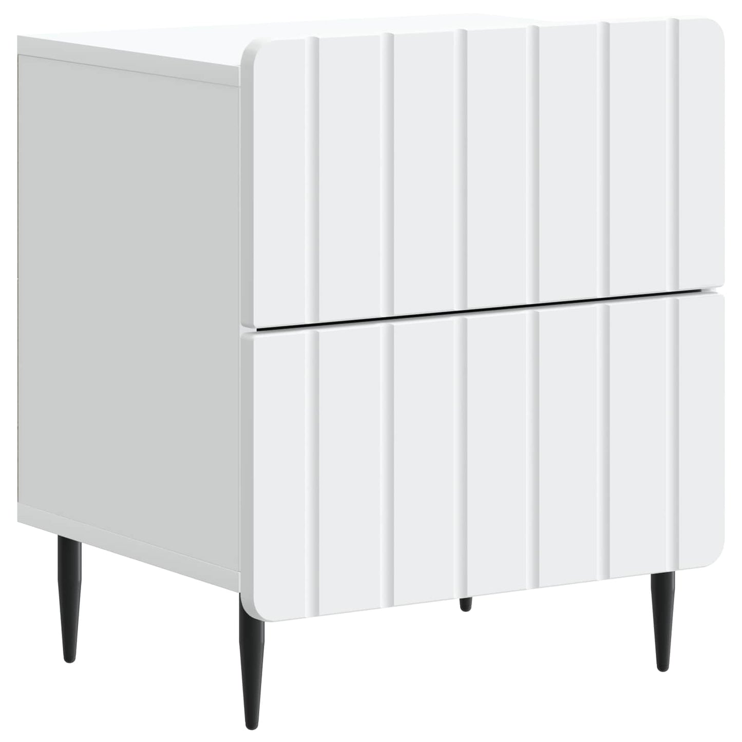 vidaXL Bedside Cabinet White 43 x 34.5 x 49.5 cm Engineered Wood 2