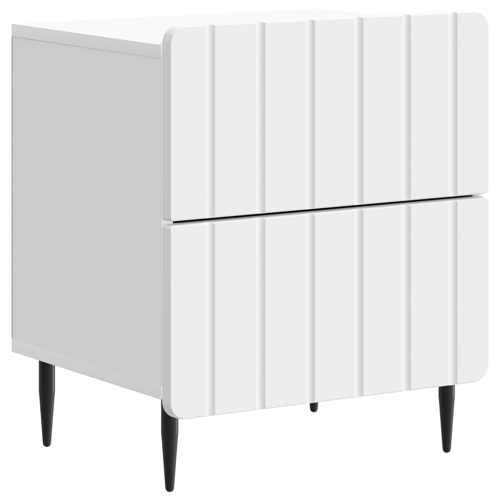 vidaXL Bedside Cabinet White 43 x 34.5 x 49.5 cm Engineered Wood 2