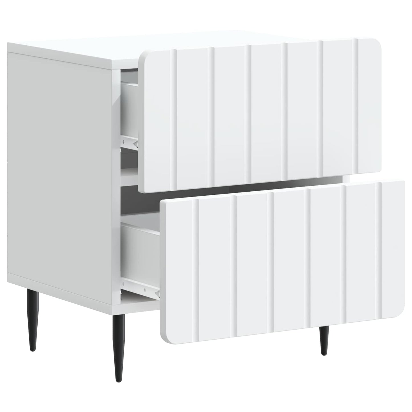 vidaXL Bedside Cabinet White 43 x 34.5 x 49.5 cm Engineered Wood 4