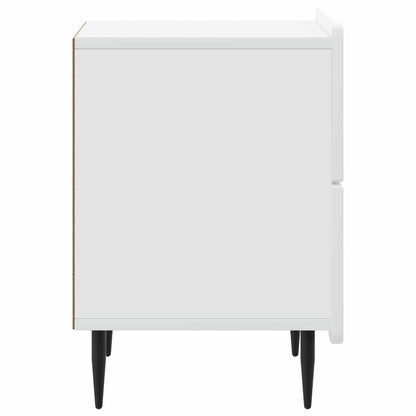 vidaXL Bedside Cabinet White 43 x 34.5 x 49.5 cm Engineered Wood 6