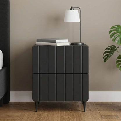vidaXL Bedside Cabinet Black 43 x 34.5 x 49.5 cm Engineered Wood 1