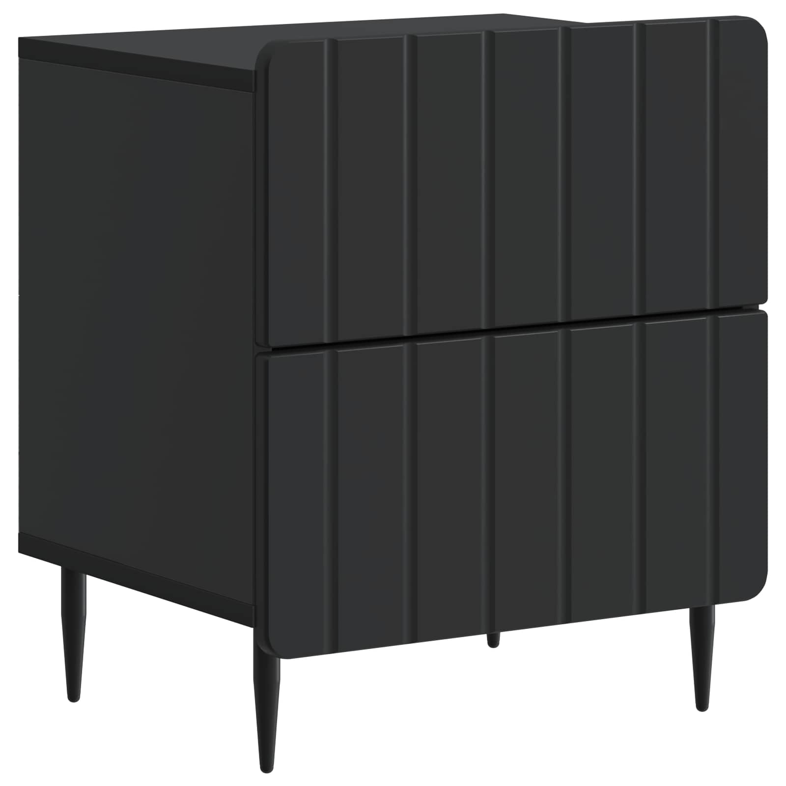 vidaXL Bedside Cabinet Black 43 x 34.5 x 49.5 cm Engineered Wood 2