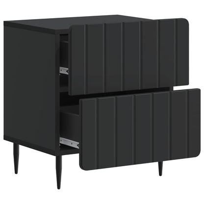 vidaXL Bedside Cabinet Black 43 x 34.5 x 49.5 cm Engineered Wood 4