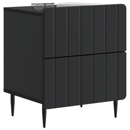 vidaXL Bedside Cabinet Black 43 x 34.5 x 49.5 cm Engineered Wood 3
