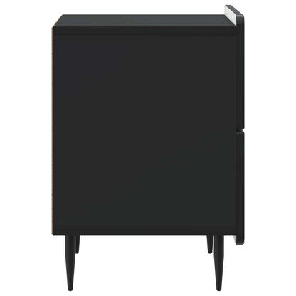 vidaXL Bedside Cabinet Black 43 x 34.5 x 49.5 cm Engineered Wood 6