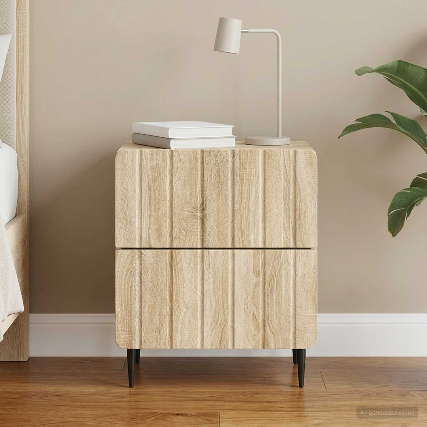 vidaXL Bedside Cabinet Sonoma Oak 43 x 34.5 x 49.5 cm Engineered Wood 1