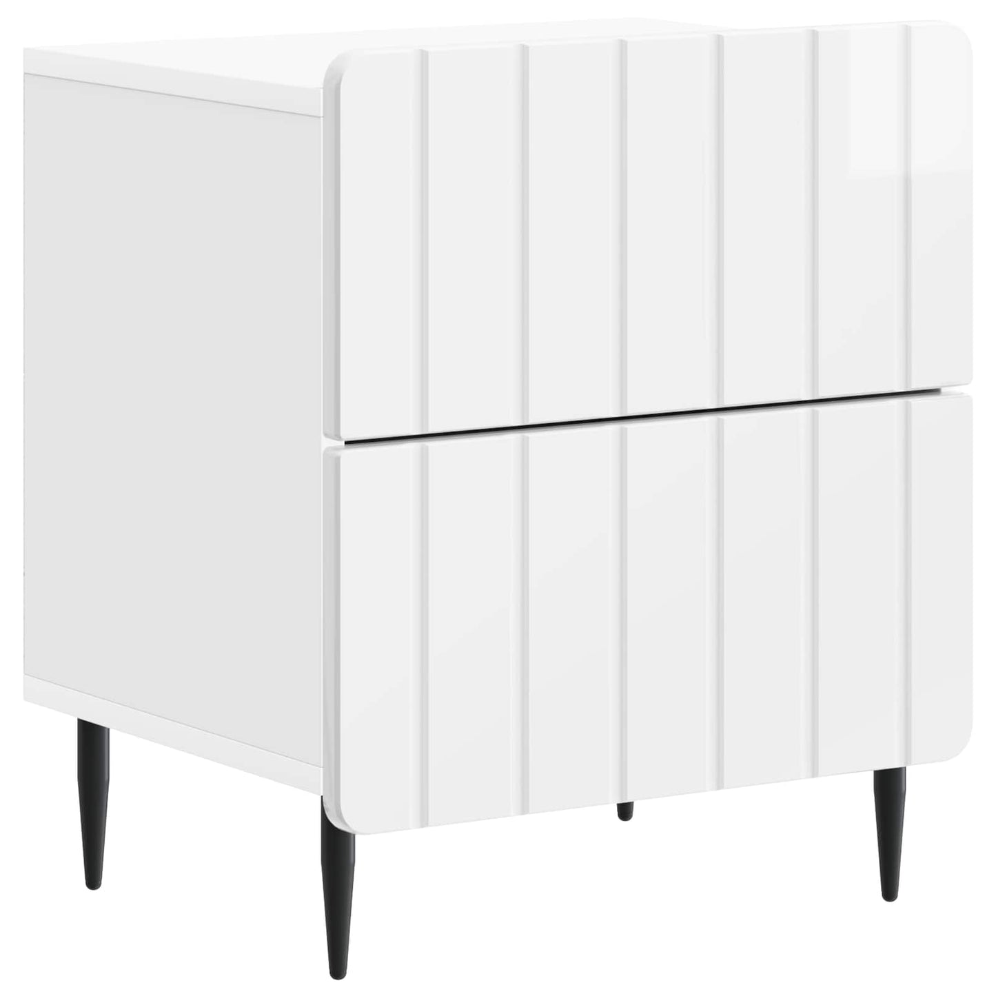 vidaXL Bedside Cabinet High Gloss White 43 x 34.5 x 49.5 cm 2