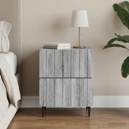 vidaXL Bedside Cabinet Grey Sonoma 43 x 34.5 x 49.5 cm Engineered Wood 1