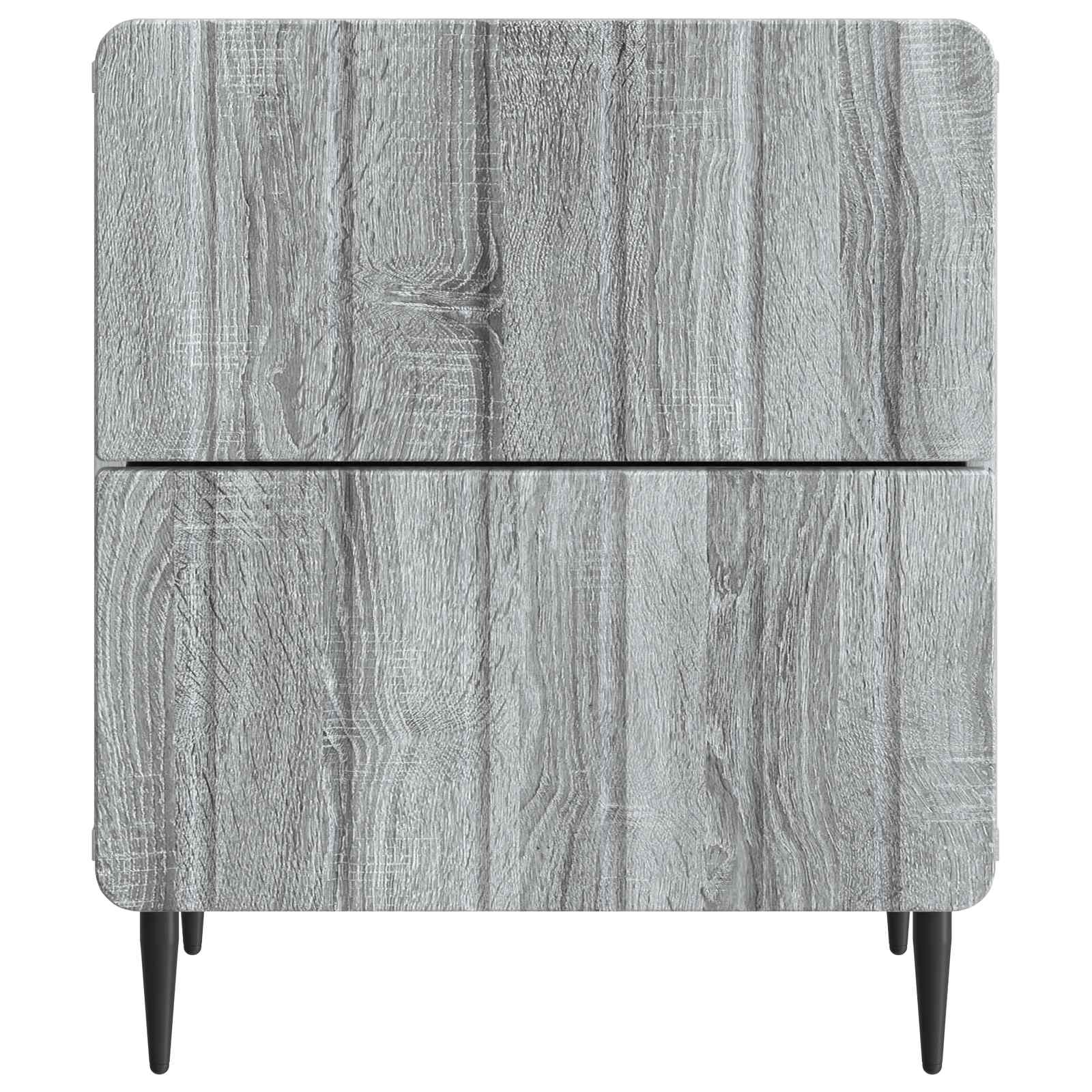 vidaXL Bedside Cabinet Grey Sonoma 43 x 34.5 x 49.5 cm Engineered Wood 5