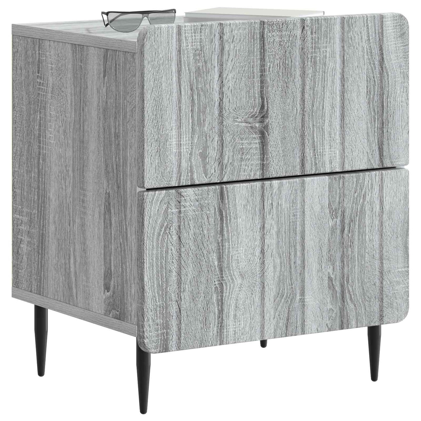 vidaXL Bedside Cabinet Grey Sonoma 43 x 34.5 x 49.5 cm Engineered Wood 3