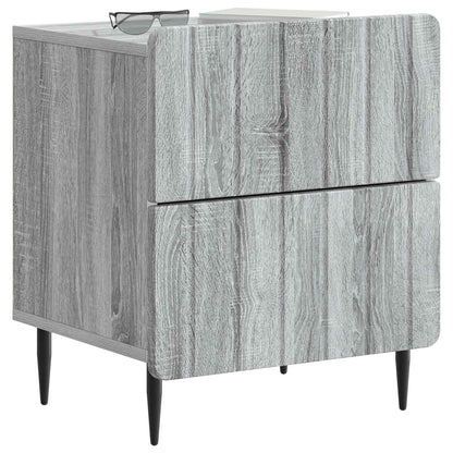 vidaXL Bedside Cabinet Grey Sonoma 43 x 34.5 x 49.5 cm Engineered Wood 3