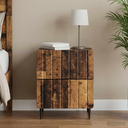 vidaXL Bedside Cabinet Old Wood 43 x 34.5 x 49.5 cm Engineered Wood 1