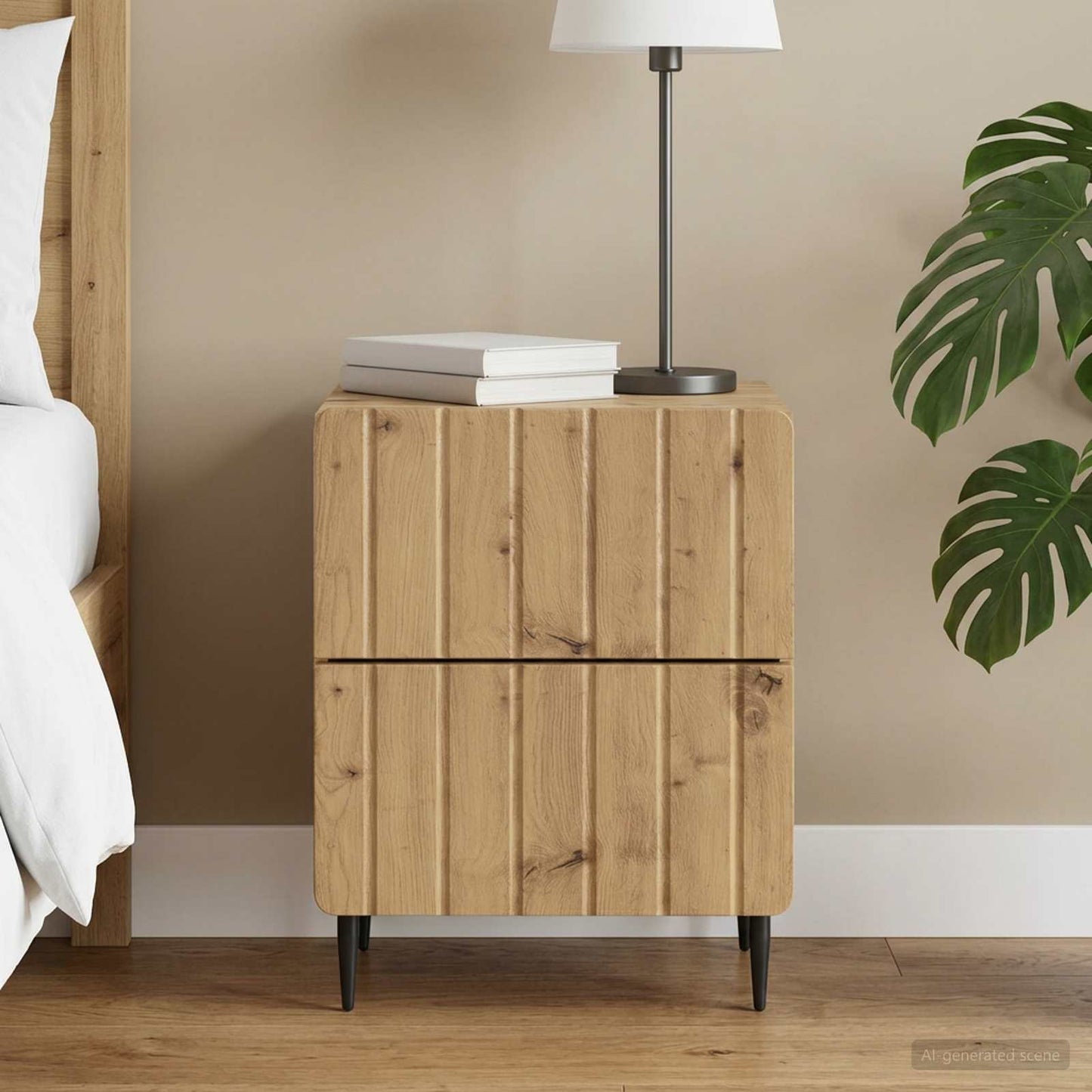 vidaXL Bedside Cabinet Artisan Oak 43 x 34.5 x 49.5 cm Engineered Wood 1