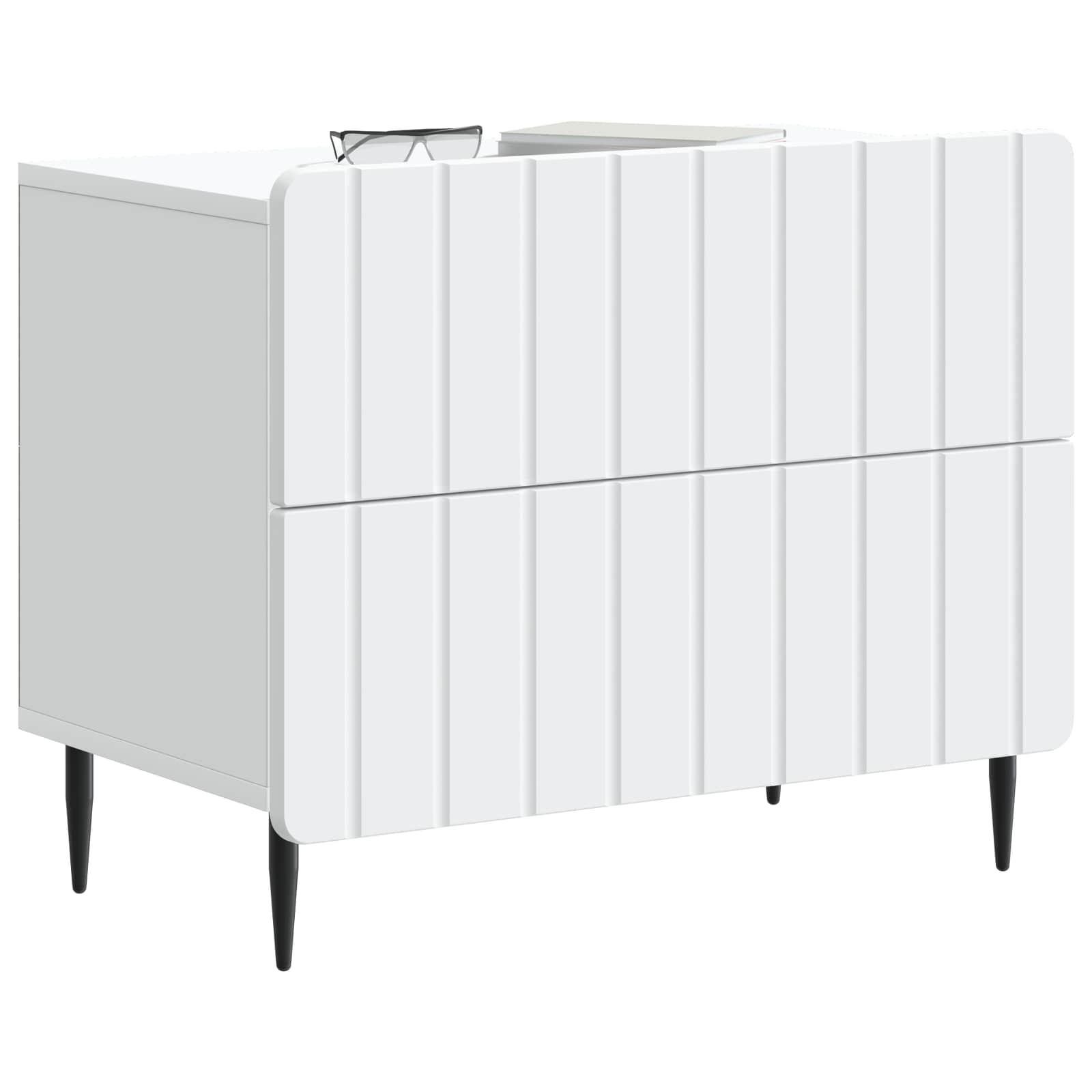 vidaXL Bedside Cabinet White 62 x 34.5 x 49.5 cm Engineered Wood 3