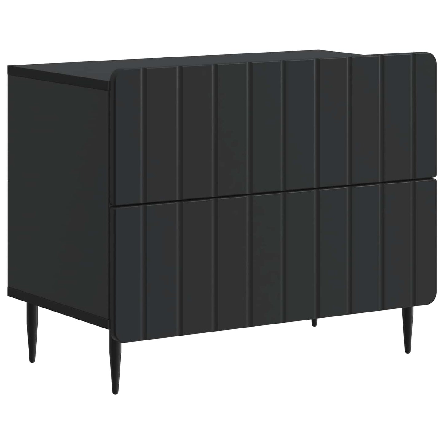 vidaXL Bedside Cabinet Black 62 x 34.5 x 49.5 cm Engineered Wood 2