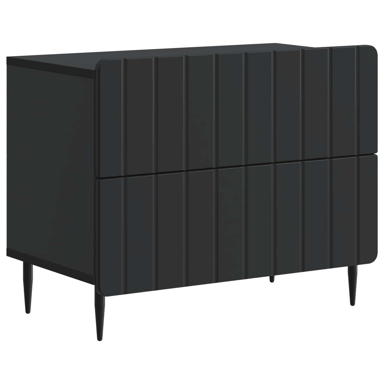 vidaXL Bedside Cabinet Black 62 x 34.5 x 49.5 cm Engineered Wood 2