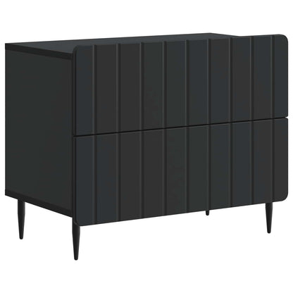 vidaXL Bedside Cabinet Black 62 x 34.5 x 49.5 cm Engineered Wood 2