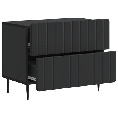 vidaXL Bedside Cabinet Black 62 x 34.5 x 49.5 cm Engineered Wood 4