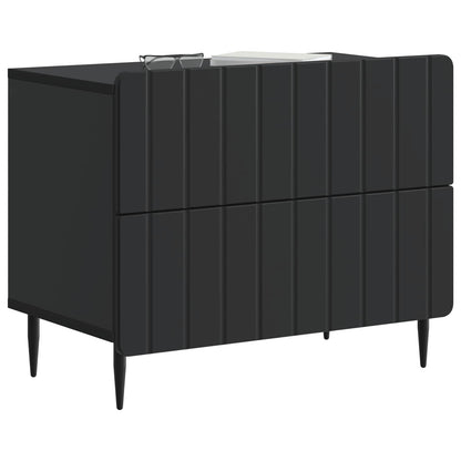 vidaXL Bedside Cabinet Black 62 x 34.5 x 49.5 cm Engineered Wood 3