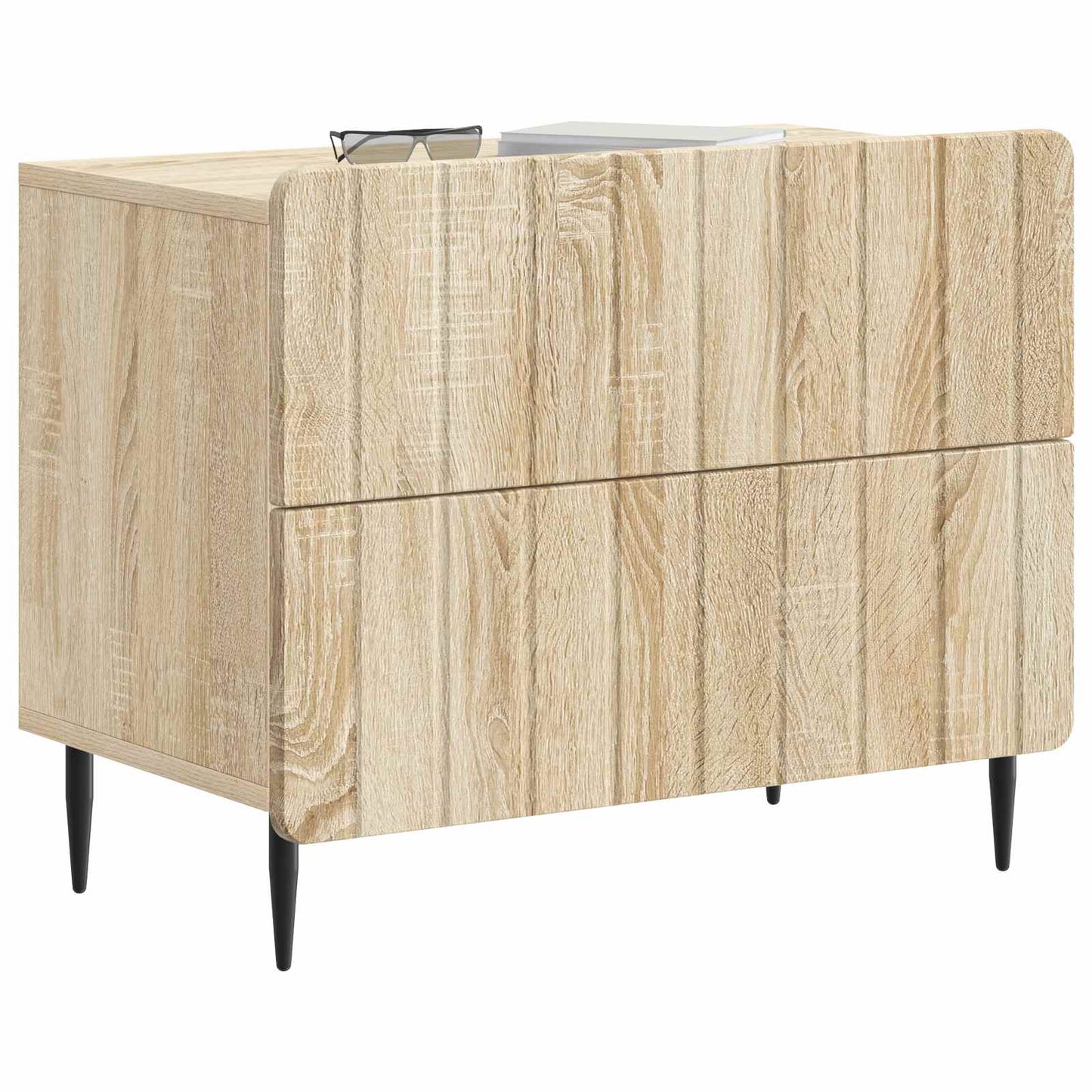 vidaXL Bedside Cabinet Sonoma Oak 62 x 34.5 x 49.5 cm Engineered Wood 3