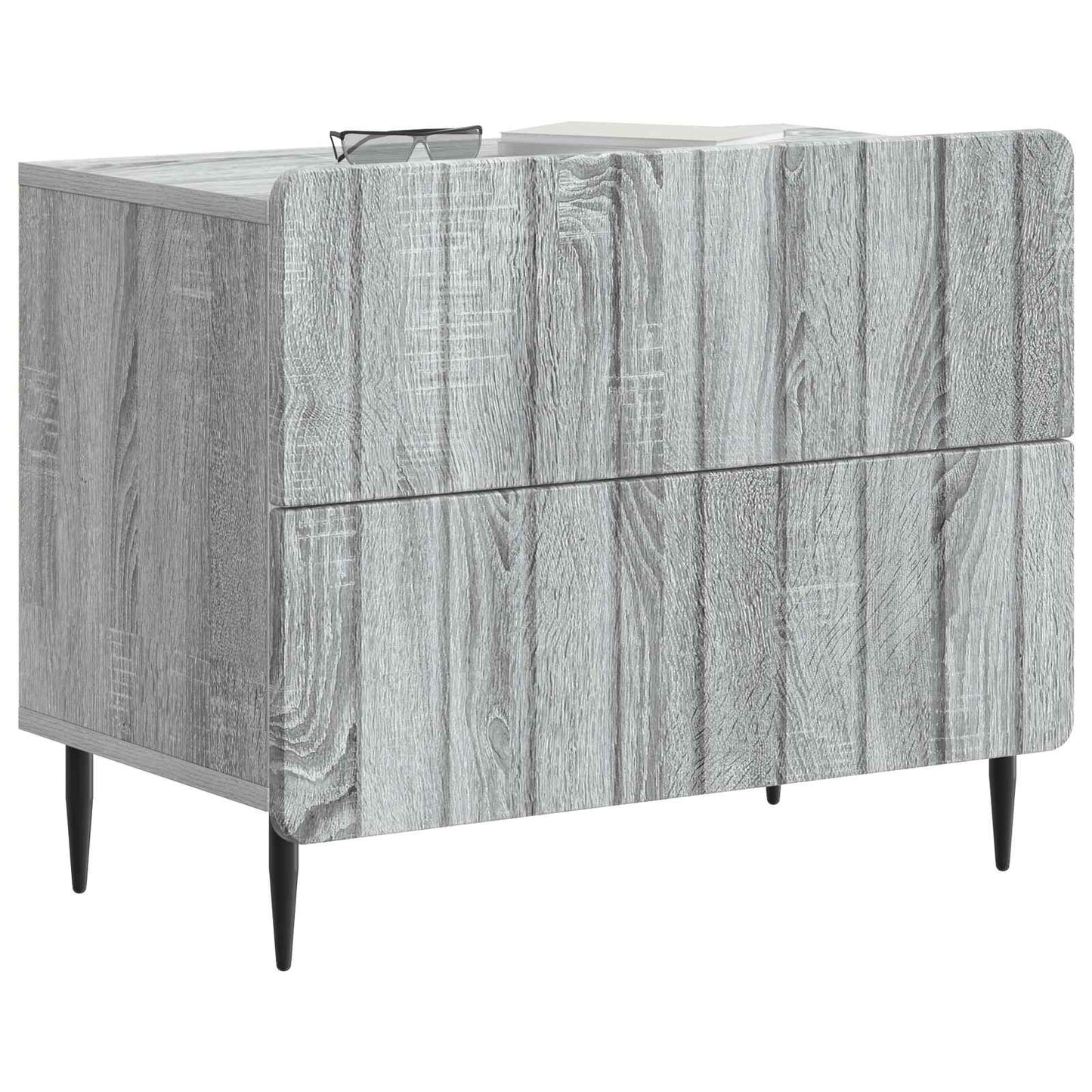 vidaXL Bedside Cabinet Grey Sonoma 62 x 34.5 x 49.5 cm Engineered Wood 3