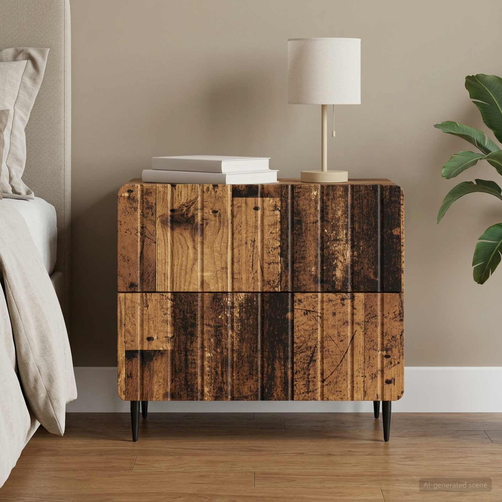 vidaXL Bedside Cabinet Old Wood 62 x 34.5 x 49.5 cm Engineered Wood 1