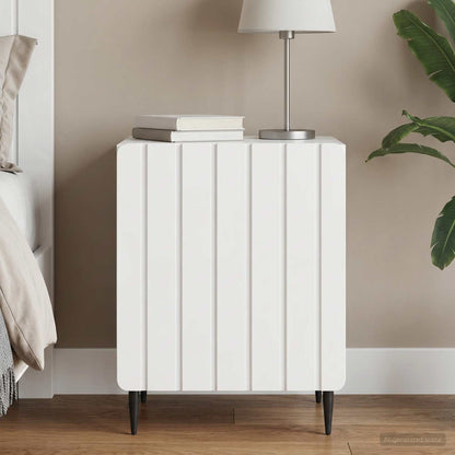 vidaXL Bedside Cabinet High Gloss White 43 x 34.5 x 52 cm 1