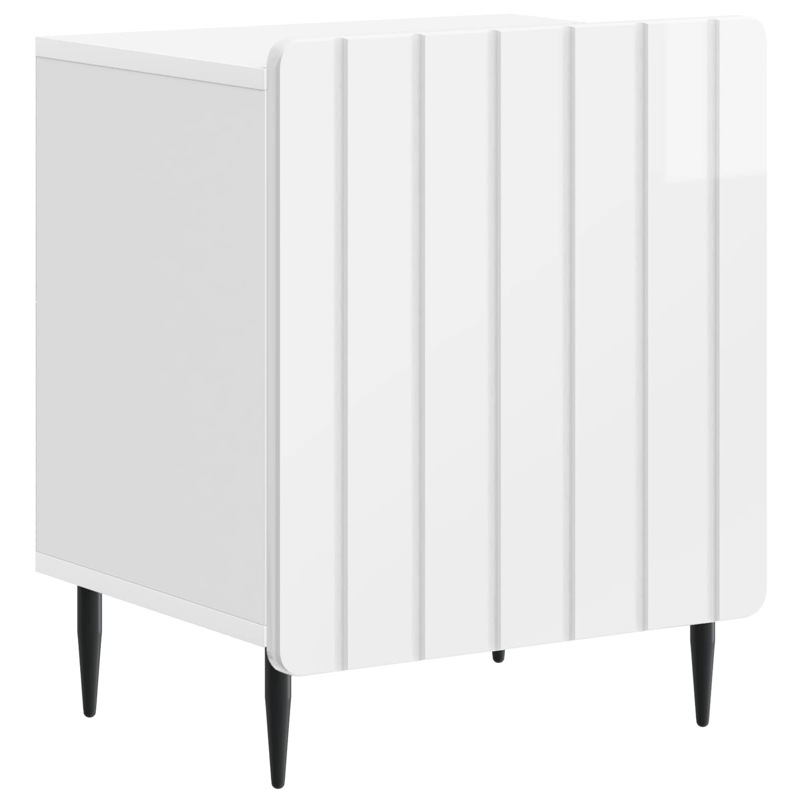 vidaXL Bedside Cabinet High Gloss White 43 x 34.5 x 52 cm 2