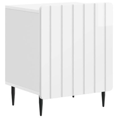 vidaXL Bedside Cabinet High Gloss White 43 x 34.5 x 52 cm 2