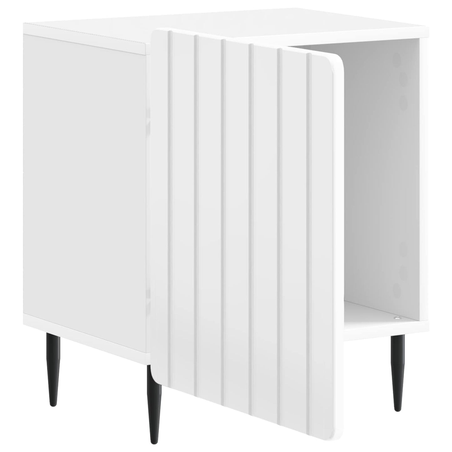 vidaXL Bedside Cabinet High Gloss White 43 x 34.5 x 52 cm 4