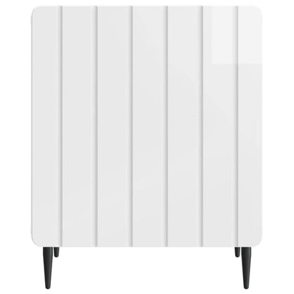 vidaXL Bedside Cabinet High Gloss White 43 x 34.5 x 52 cm 5