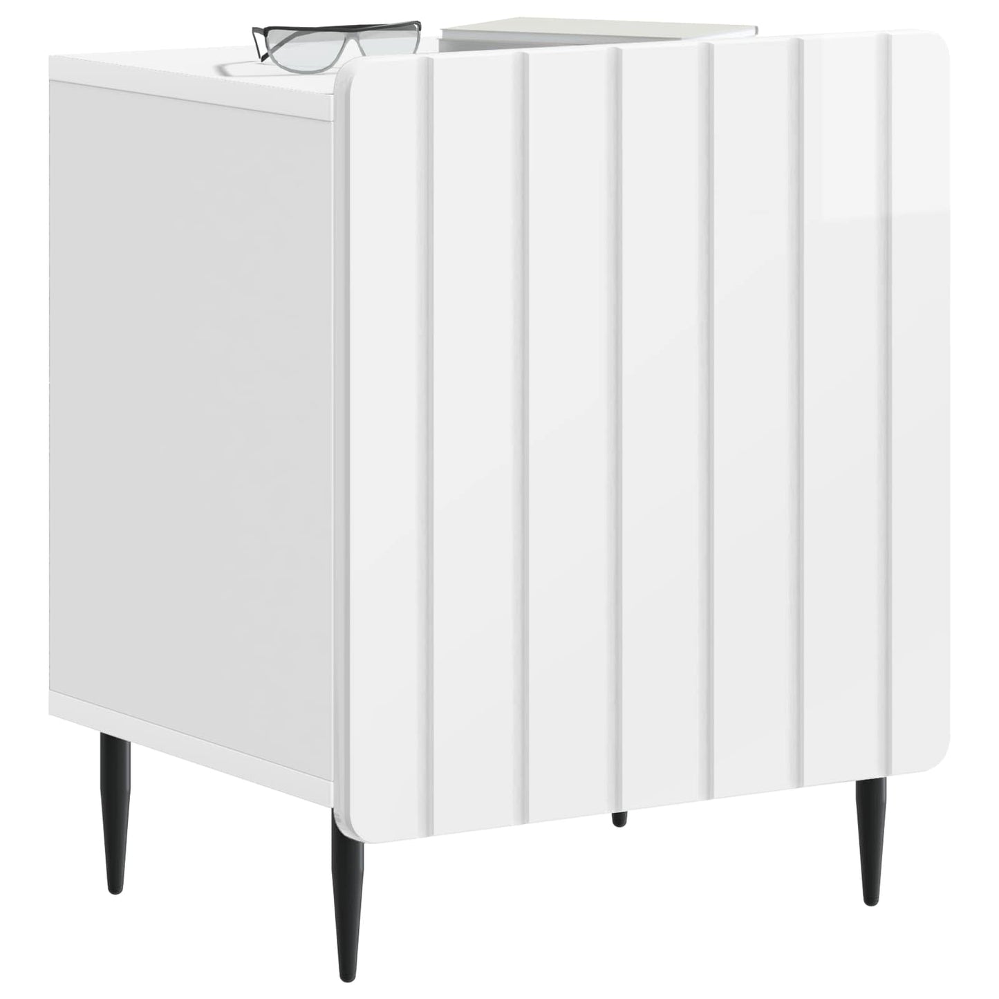 vidaXL Bedside Cabinet High Gloss White 43 x 34.5 x 52 cm 3