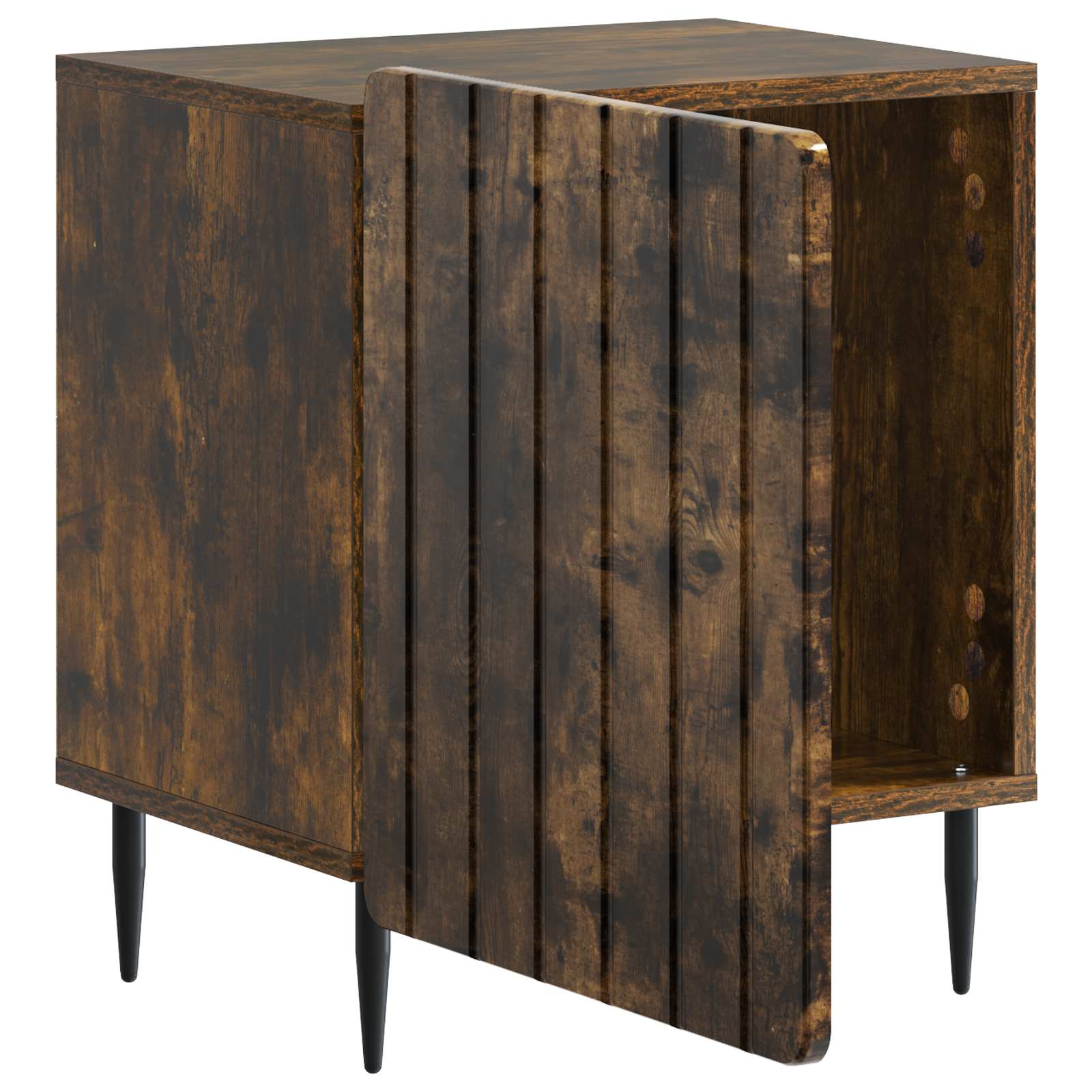 vidaXL Bedside Cabinet Smoked Oak 43 x 34.5 x 52 cm Engineered Wood 4