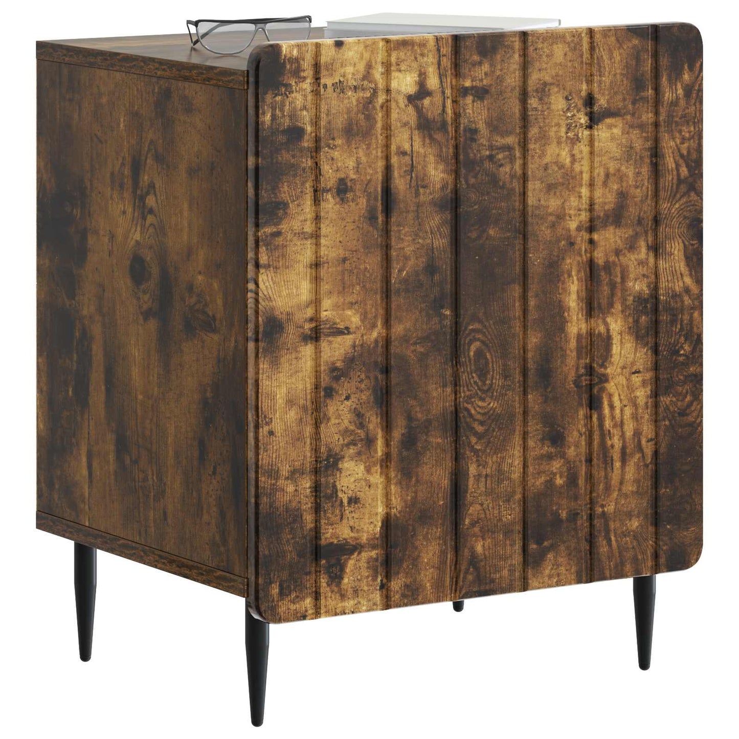 vidaXL Bedside Cabinet Smoked Oak 43 x 34.5 x 52 cm Engineered Wood 3