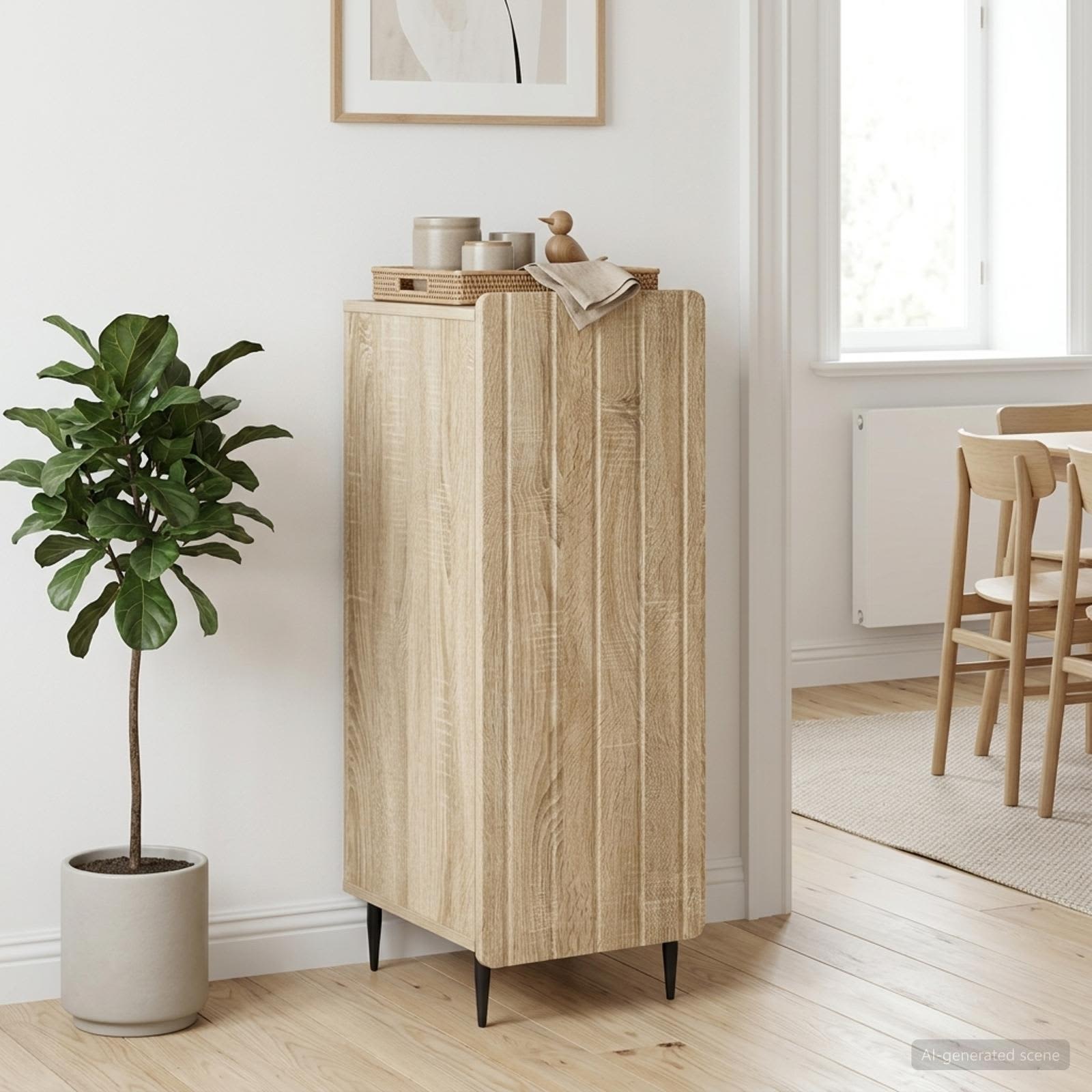 vidaXL Sideboard Sonoma Oak 34.5 x 33 x 92 cm Engineered Wood 4