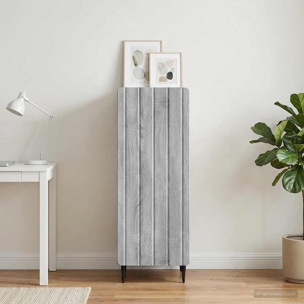 vidaXL Sideboard Grey Sonoma 34.5 x 33 x 92 cm Engineered Wood 4