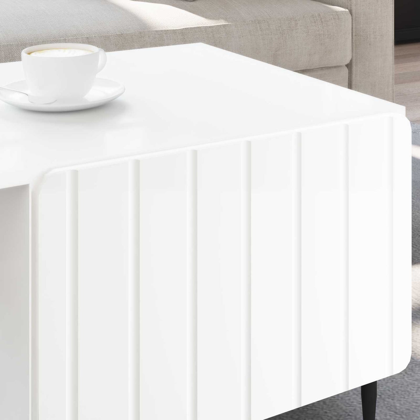 vidaXL Coffee Table White 90 x 50 x 40 cm Engineered Wood 4