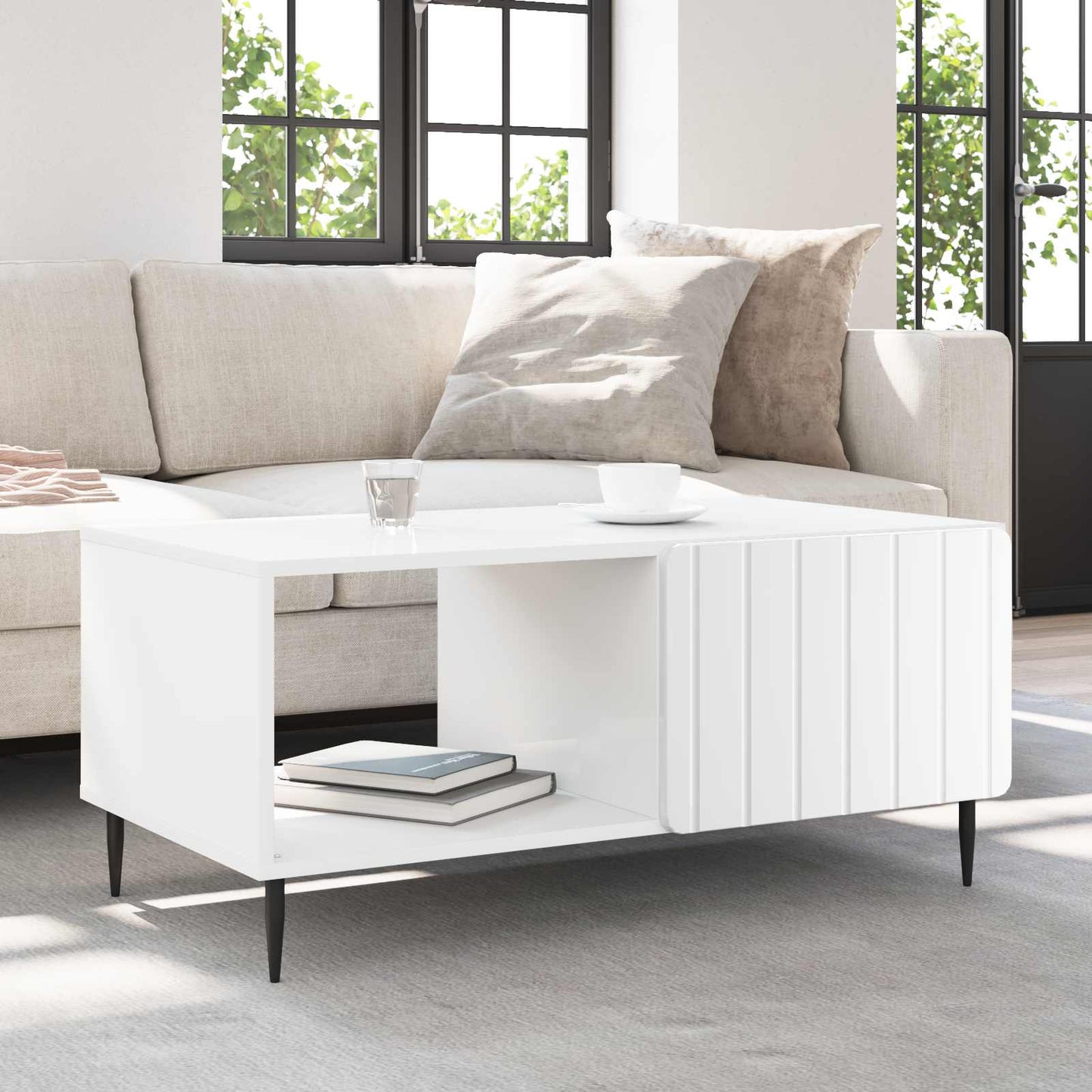 vidaXL Coffee Table White 90 x 50 x 40 cm Engineered Wood 1