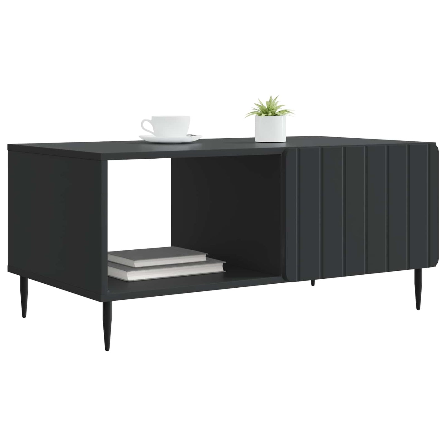vidaXL Coffee Table Black 90 x 50 x 40 cm Engineered Wood 3