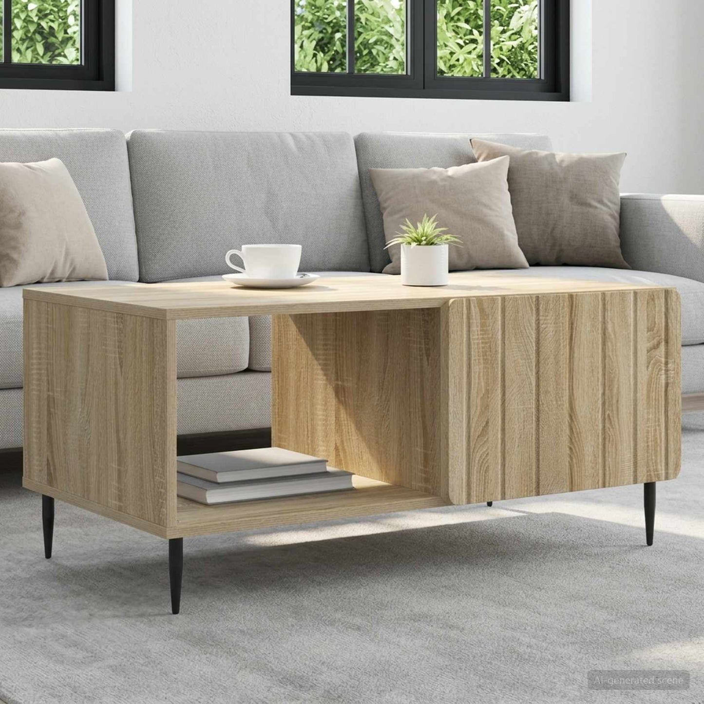 vidaXL Coffee Table Sonoma Oak 90 x 50 x 40 cm Engineered Wood 1