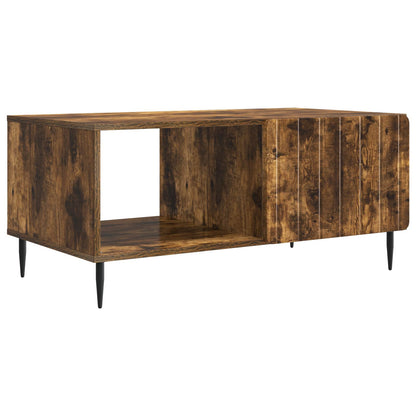 vidaXL Coffee Table Smoked Oak 90 x 50 x 40 cm Engineered Wood 2
