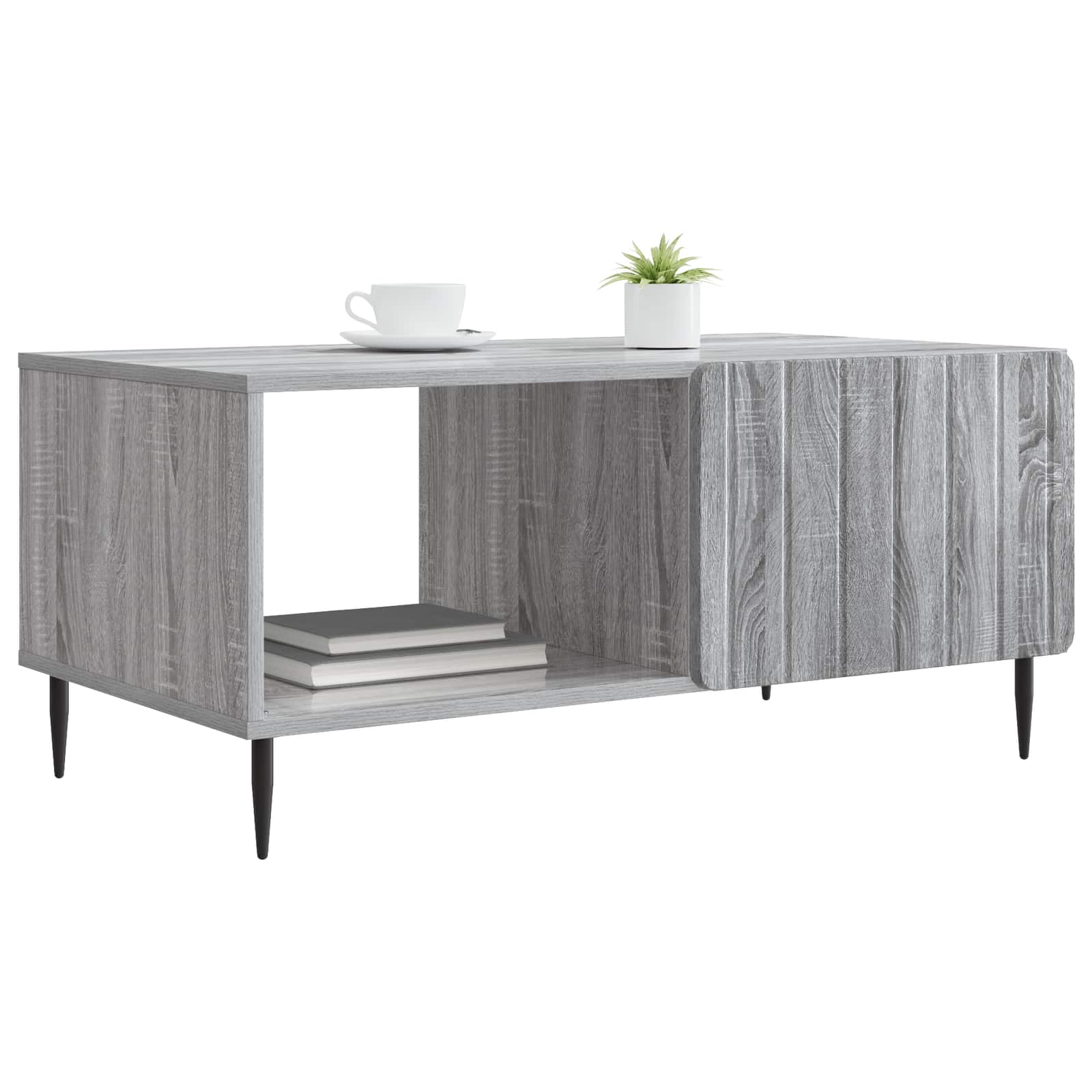 vidaXL Coffee Table Grey Sonoma 90 x 50 x 40 cm Engineered Wood 3