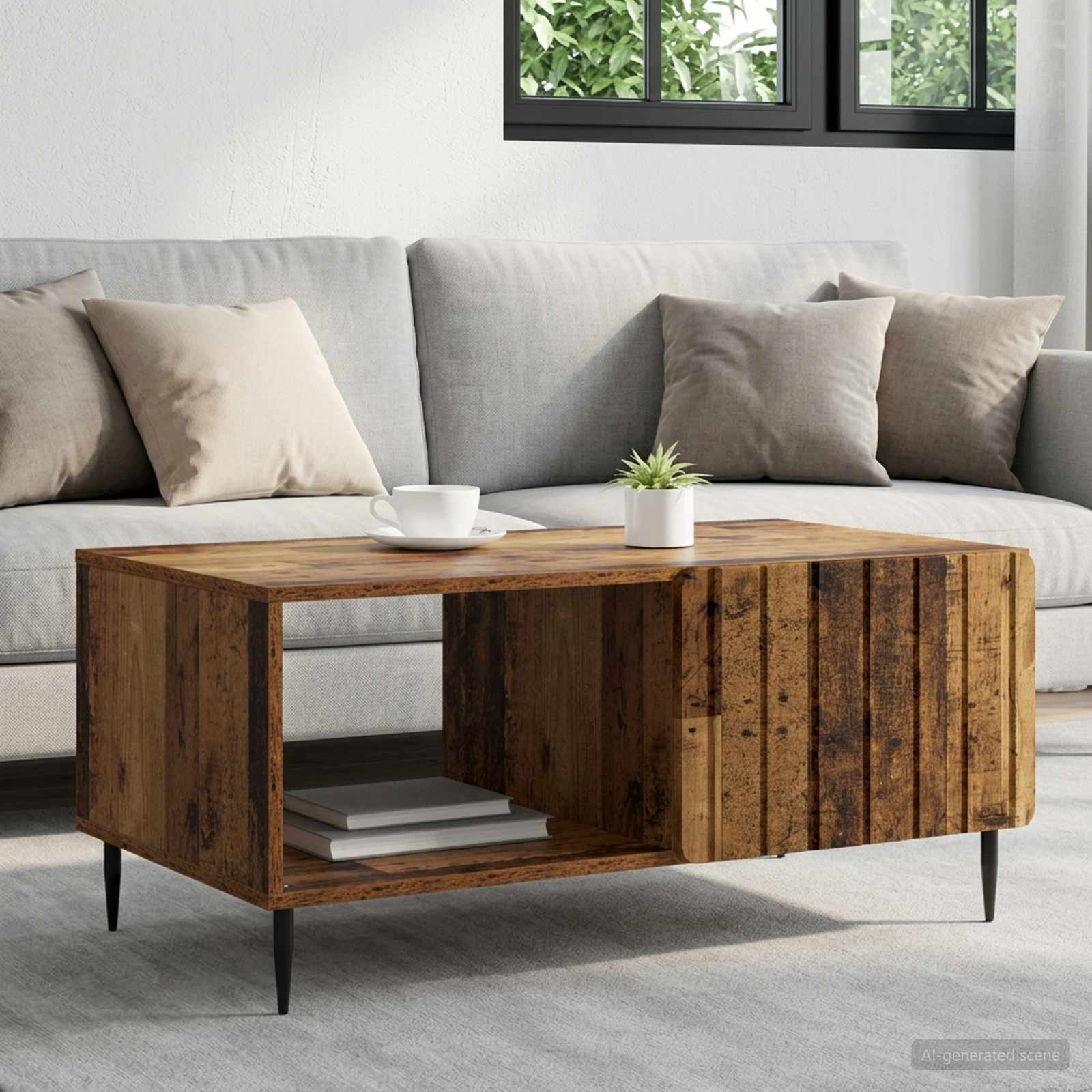 vidaXL Coffee Table Old Wood 90 x 50 x 40 cm Engineered Wood 1