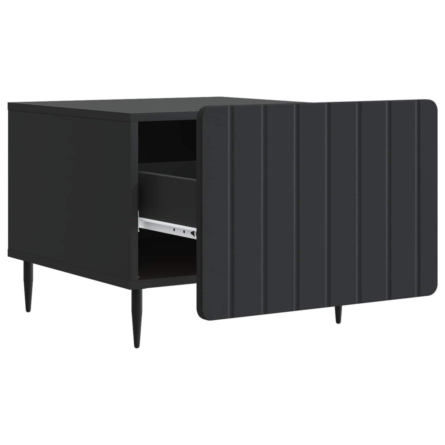 vidaXL Coffee Table with Drawer Black 49 x 50 x 42 cm Engineered Wood 4
