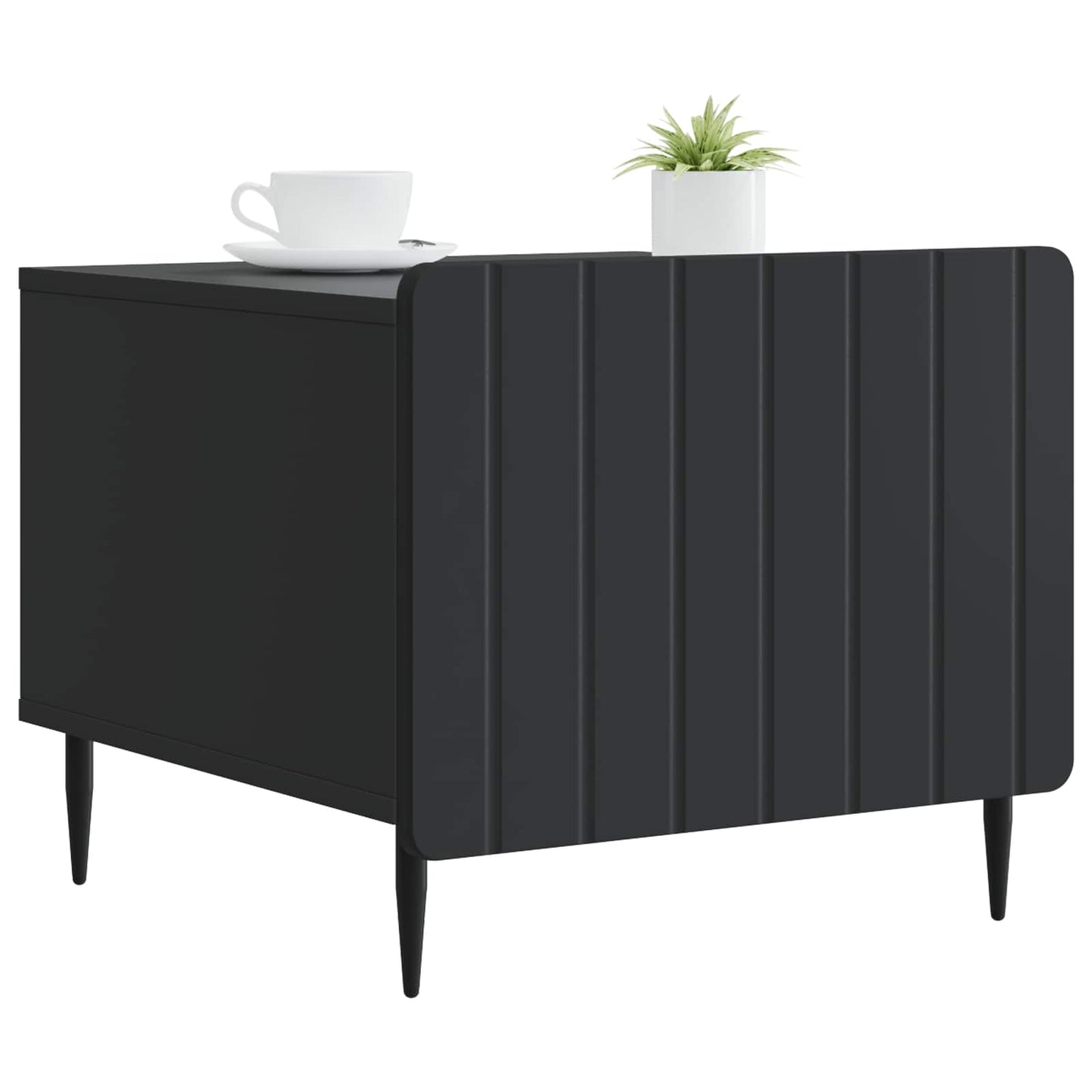 vidaXL Coffee Table with Drawer Black 49 x 50 x 42 cm Engineered Wood 3