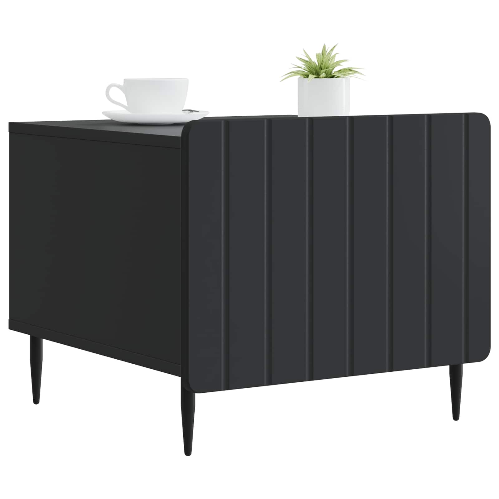 vidaXL Coffee Table with Drawer Black 49 x 50 x 42 cm Engineered Wood 3