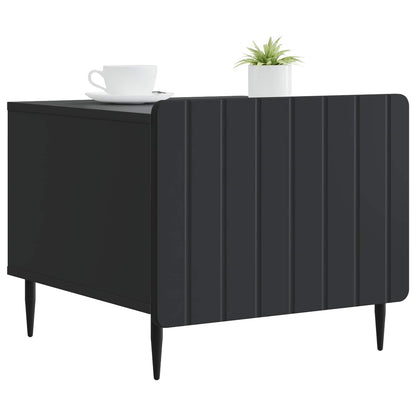 vidaXL Coffee Table with Drawer Black 49 x 50 x 42 cm Engineered Wood 3