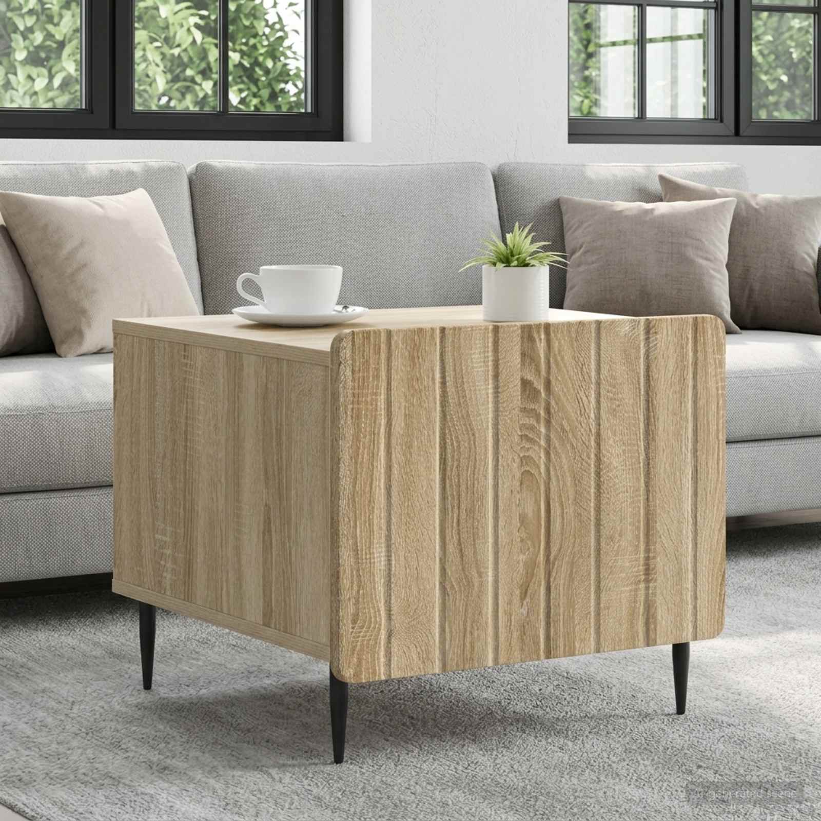 vidaXL Coffee Table Sonoma Oak 49 x 50 x 42 cm Engineered Wood 1
